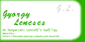 gyorgy lencses business card